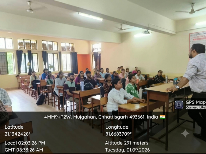 Mr. Deepak Rao Khadatkar conducting a competitive guidance session for third-semester students at SSIPMT Raipur.